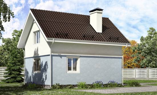 095-002-П Проект двухэтажного дома мансардой, бюджетный загородный дом из газобетона Темрюк | Проекты домов от House Expert