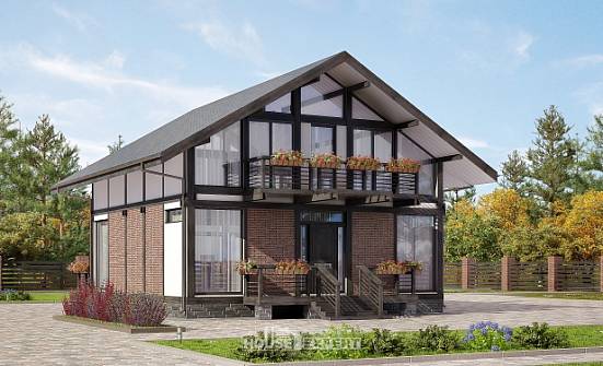170-007-П Проект двухэтажного дома мансардой, бюджетный загородный дом из дерева Кореновск | Проекты домов от House Expert