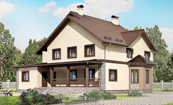 265-003-Л Проект двухэтажного дома, классический дом из блока Крымск | Проекты домов от House Expert