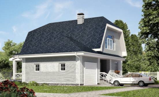 160-006-Л Проект двухэтажного дома мансардой и гаражом, классический дом из блока Геленджик | Проекты домов от House Expert