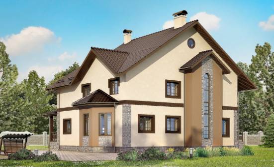 265-003-Л Проект двухэтажного дома, классический дом из блока Крымск | Проекты домов от House Expert