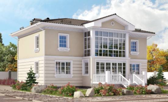 210-005-Л Проект двухэтажного дома, красивый домик из бризолита Приморско-Ахтарск | Проекты домов от House Expert