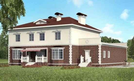 380-001-Л Проект двухэтажного дома, гараж, большой коттедж из кирпича Абинск | Проекты домов от House Expert