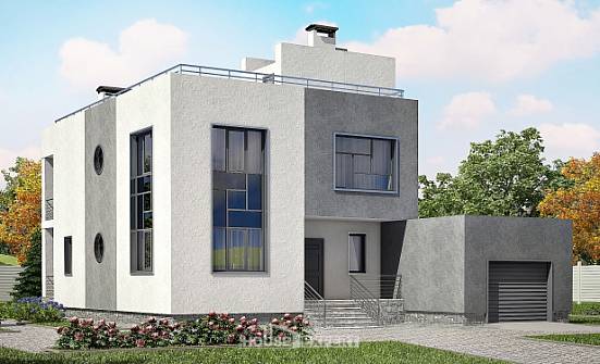 255-001-П Проект двухэтажного дома и гаражом, просторный дом из керамзитобетонных блоков Крымск | Проекты домов от House Expert