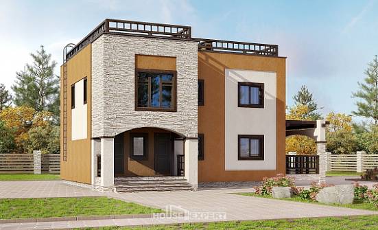 150-010-Л Проект двухэтажного дома, бюджетный коттедж из кирпича Лабинск | Проекты домов от House Expert