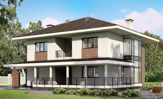 275-002-П Проект двухэтажного дома, гараж, большой домик из кирпича Новокубанск | Проекты домов от House Expert