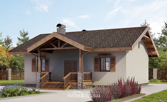 090-002-Л Проект одноэтажного дома, бюджетный загородный дом из кирпича Новороссийск | Проекты домов от House Expert