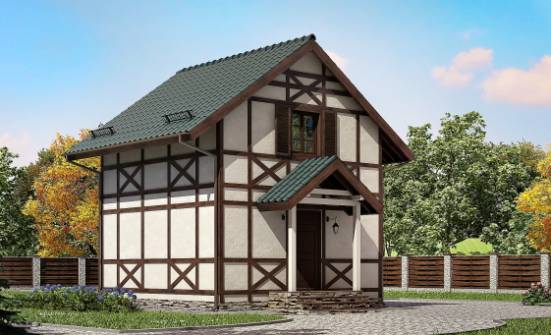 060-002-П Проект двухэтажного дома мансардный этаж, скромный загородный дом из бревен Краснодар | Проекты домов от House Expert