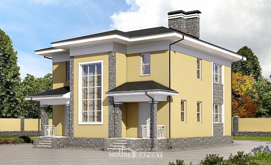 155-011-Л Проект двухэтажного дома, скромный дом из бризолита Крымск | Проекты домов от House Expert