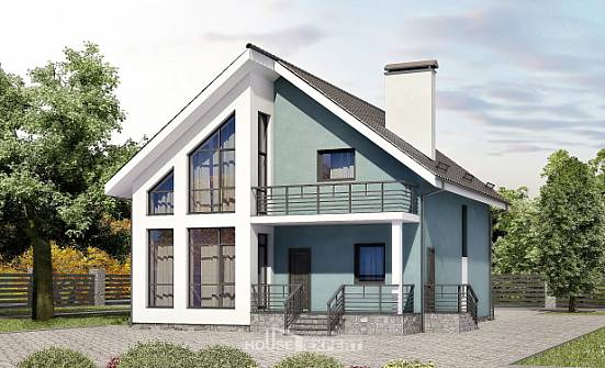 170-006-П Проект двухэтажного дома мансардой, красивый загородный дом из поризованных блоков Ейск | Проекты домов от House Expert