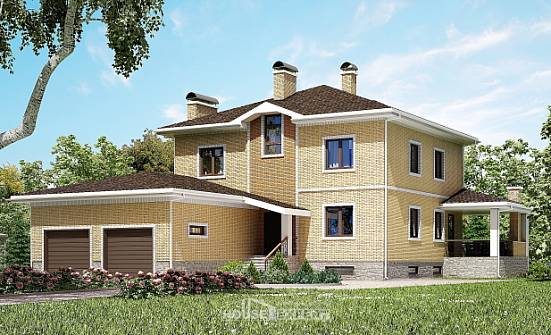 350-002-Л Проект трехэтажного дома, гараж, огромный загородный дом из кирпича Лабинск | Проекты домов от House Expert