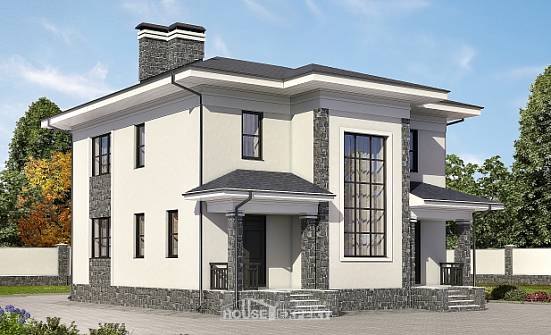 155-011-П Проект двухэтажного дома, экономичный загородный дом из теплоблока Кореновск | Проекты домов от House Expert