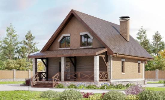 160-011-Л Проект двухэтажного дома с мансардой, бюджетный дом из арболита Новороссийск | Проекты домов от House Expert