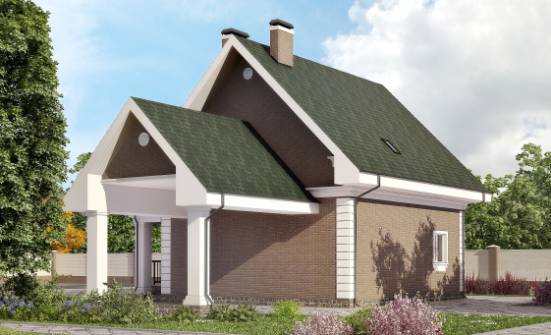 140-003-П Проект двухэтажного дома с мансардой и гаражом, доступный загородный дом из газобетона Тихорецк | Проекты домов от House Expert