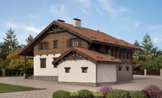 255-002-Л Проект двухэтажного дома с мансардой, гараж, классический домик из поризованных блоков Кропоткин | Проекты домов от House Expert