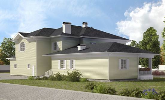 410-002-Л Проект двухэтажного дома и гаражом, просторный дом из бризолита Новороссийск | Проекты домов от House Expert