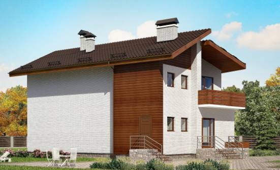 180-009-П Проект двухэтажного дома с мансардой, классический загородный дом из кирпича Геленджик | Проекты домов от House Expert