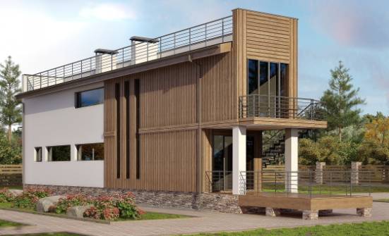 100-003-Л Проект двухэтажного дома, недорогой загородный дом из блока Крымск | Проекты домов от House Expert