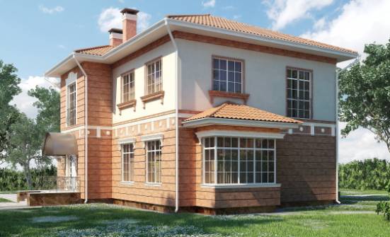 285-001-Л Проект двухэтажного дома, гараж, большой дом из кирпича Кропоткин | Проекты домов от House Expert