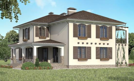 285-002-П Проект двухэтажного дома и гаражом, классический коттедж из кирпича Краснодар | Проекты домов от House Expert
