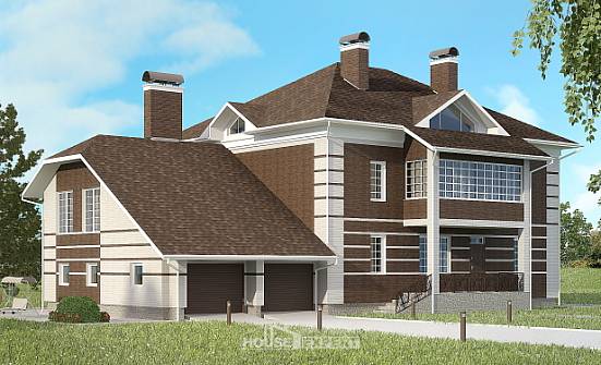 505-002-Л Проект трехэтажного дома, гараж, огромный домик из кирпича Крымск | Проекты домов от House Expert