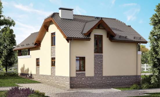 255-003-П Проект трехэтажного дома с мансардным этажом и гаражом, современный домик из бризолита Белореченск | Проекты домов от House Expert