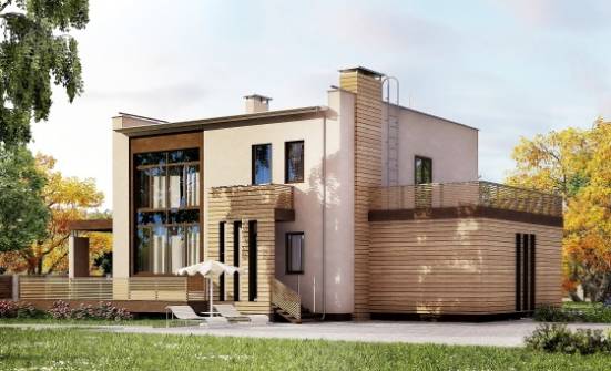 220-003-Л Проект двухэтажного дома и гаражом, просторный коттедж из арболита Анапа | Проекты домов от House Expert