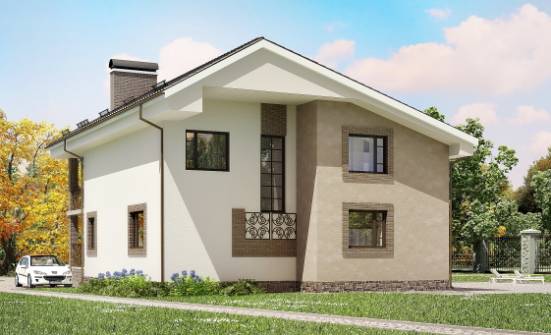210-003-П Проект двухэтажного дома мансардой, современный загородный дом из арболита Кропоткин | Проекты домов от House Expert