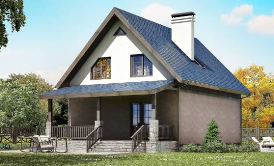 130-003-П Проект двухэтажного дома мансардой, экономичный коттедж из газосиликатных блоков Кропоткин | Проекты домов от House Expert