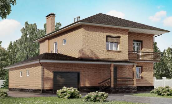 245-003-Л Проект двухэтажного дома и гаражом, классический загородный дом из кирпича Тимашёвск | Проекты домов от House Expert