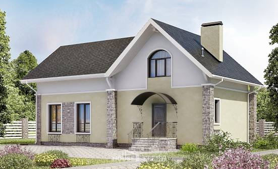150-012-П Проект двухэтажного дома с мансардой, доступный дом из твинблока Туапсе | Проекты домов от House Expert