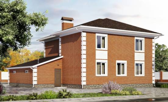 220-004-Л Проект двухэтажного дома, гараж, просторный загородный дом из кирпича Новороссийск | Проекты домов от House Expert