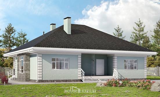 135-003-Л Проект одноэтажного дома, недорогой дом из теплоблока Курганинск | Проекты домов от House Expert