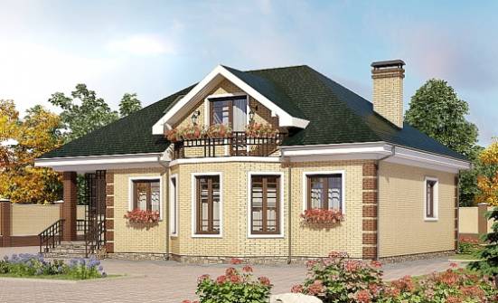 150-013-Л Проект двухэтажного дома с мансардой, бюджетный домик из кирпича Славянск-на-Кубани | Проекты домов от House Expert