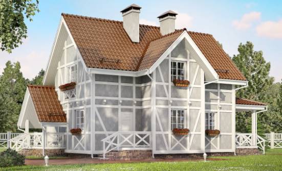 160-003-Л Проект двухэтажного дома мансардой, классический коттедж из поризованных блоков Новороссийск | Проекты домов от House Expert