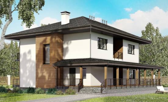 245-001-П Проект двухэтажного дома, уютный загородный дом из твинблока Анапа | Проекты домов от House Expert