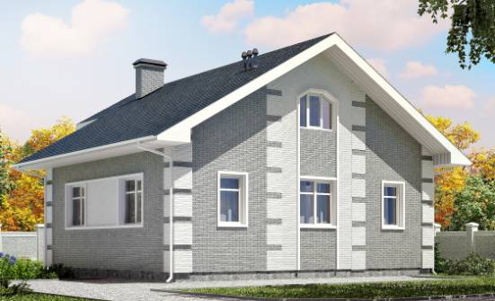 115-001-Л Проект двухэтажного дома с мансардным этажом, компактный коттедж из бризолита Приморско-Ахтарск | Проекты домов от House Expert