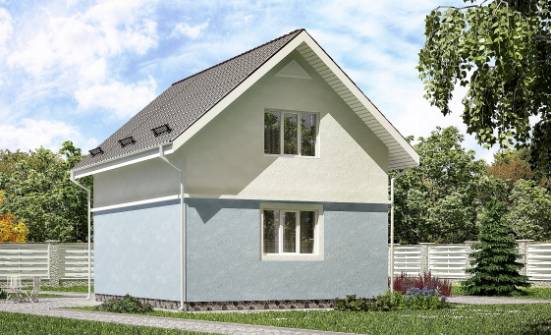095-002-П Проект двухэтажного дома мансардой, бюджетный загородный дом из газобетона Темрюк | Проекты домов от House Expert