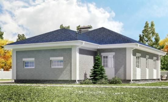 130-002-П Проект одноэтажного дома, гараж, компактный дом из бризолита Сочи | Проекты домов от House Expert