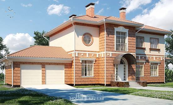 285-001-Л Проект двухэтажного дома, гараж, большой дом из кирпича Кропоткин | Проекты домов от House Expert