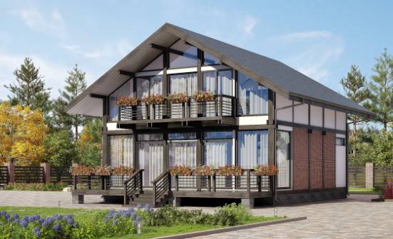 170-007-П Проект двухэтажного дома мансардой, бюджетный загородный дом из дерева Кореновск | Проекты домов от House Expert