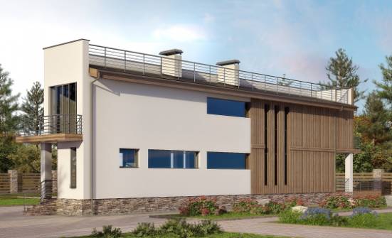 100-003-Л Проект двухэтажного дома, недорогой загородный дом из блока Крымск | Проекты домов от House Expert