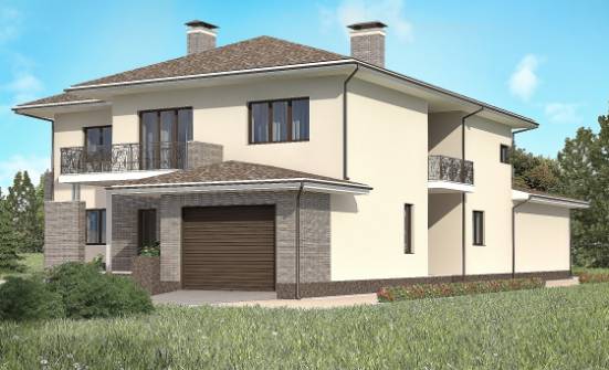 500-001-П Проект трехэтажного дома и гаражом, огромный домик из кирпича Краснодар | Проекты домов от House Expert