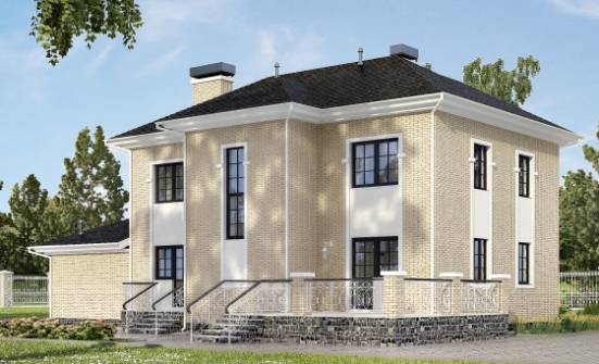 180-006-П Проект двухэтажного дома и гаражом, красивый дом из кирпича Курганинск | Проекты домов от House Expert