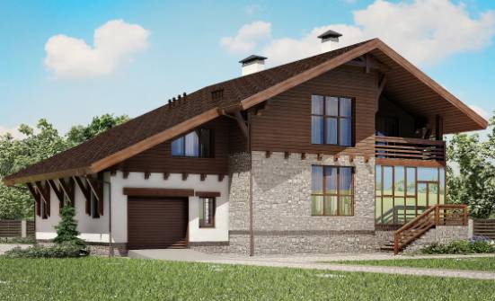 420-001-П Проект трехэтажного дома мансардой, гараж, большой дом из кирпича Абинск | Проекты домов от House Expert