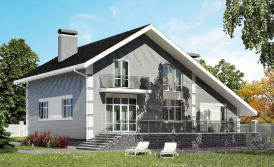 190-006-Л Проект двухэтажного дома мансардой, гараж, красивый домик из теплоблока Кореновск | Проекты домов от House Expert