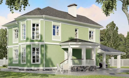 170-001-Л Проект двухэтажного дома, гараж, простой коттедж из поризованных блоков Апшеронск | Проекты домов от House Expert