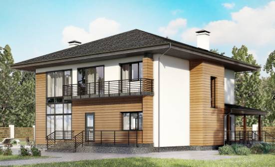 245-001-П Проект двухэтажного дома, уютный загородный дом из твинблока Анапа | Проекты домов от House Expert