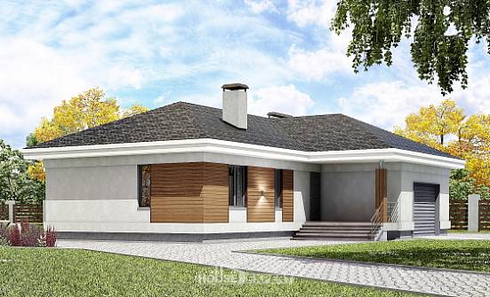 165-001-П Проект одноэтажного дома, гараж, недорогой загородный дом из твинблока Приморско-Ахтарск | Проекты домов от House Expert