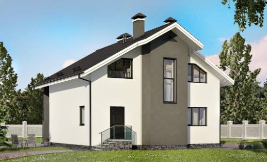 150-005-Л Проект двухэтажного дома мансардой, классический домик из газобетона Курганинск | Проекты домов от House Expert